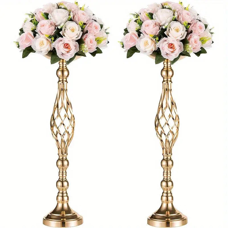 Silver Metal Vase Set