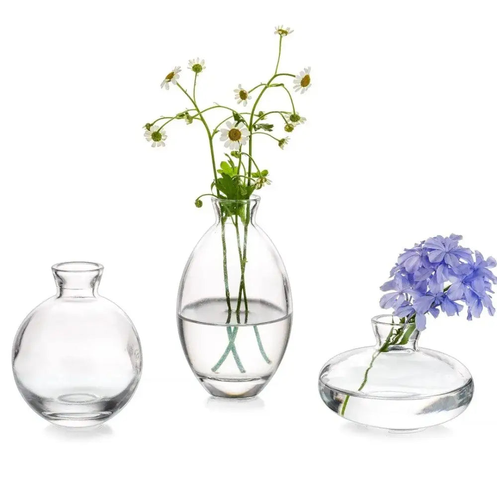 Blue Glass Vase Trio