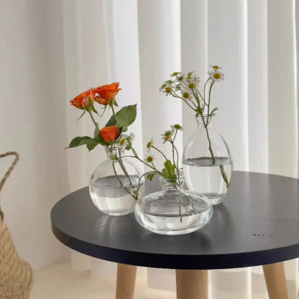 Blue Glass Vase Trio