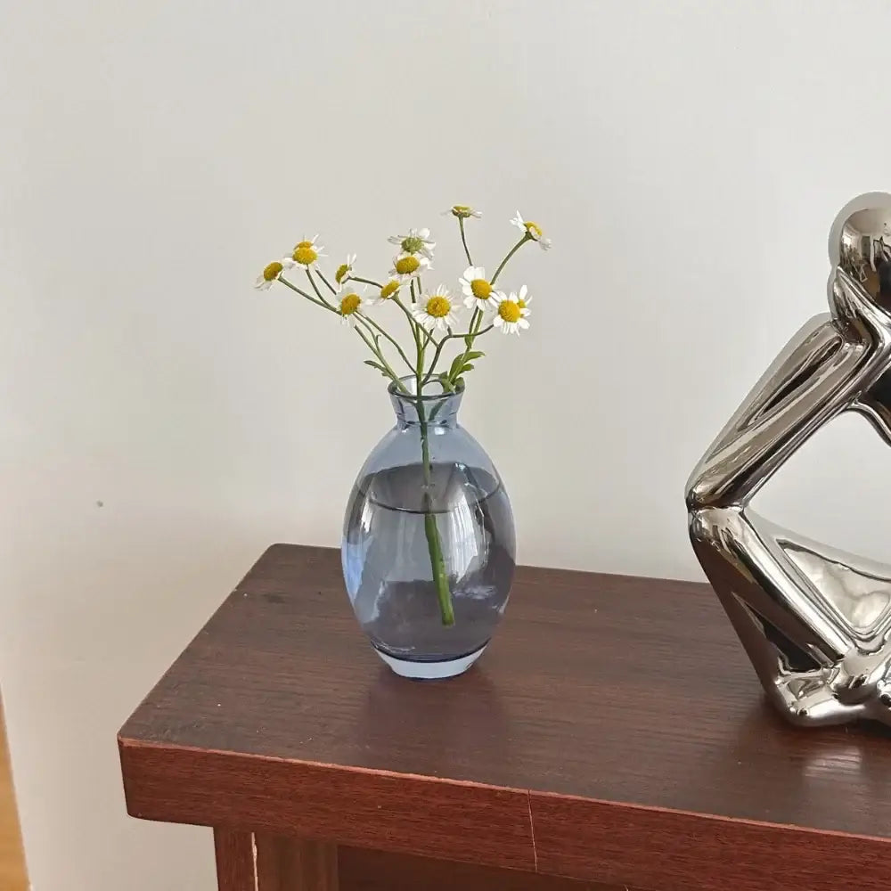 Blue Glass Vase Trio