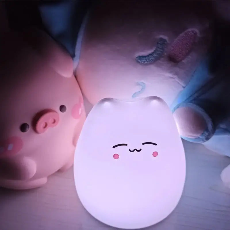 White Silicone Cat Lamp