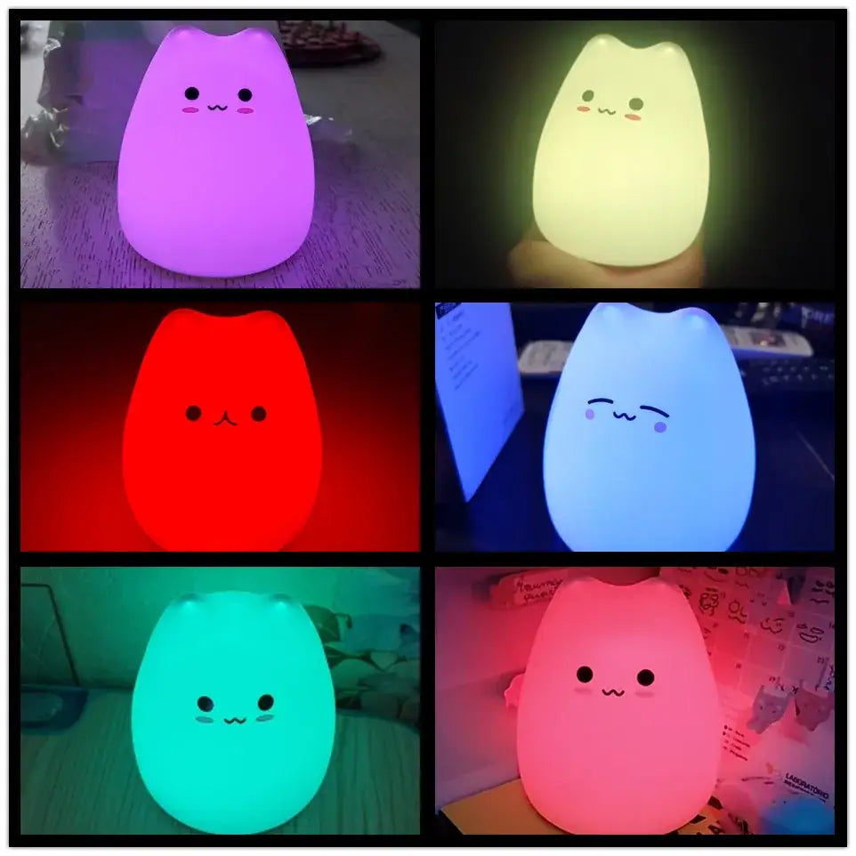 White Silicone Cat Lamp