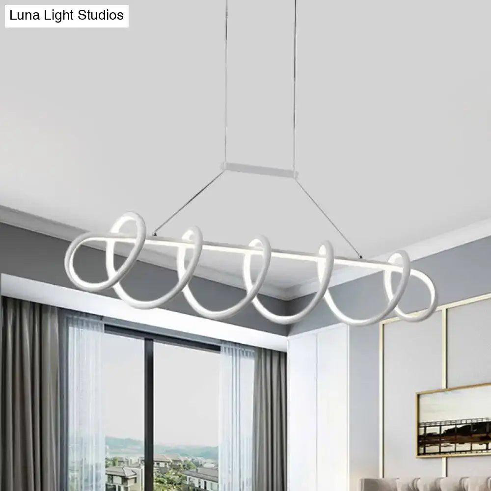 White Twisted Ceiling Light