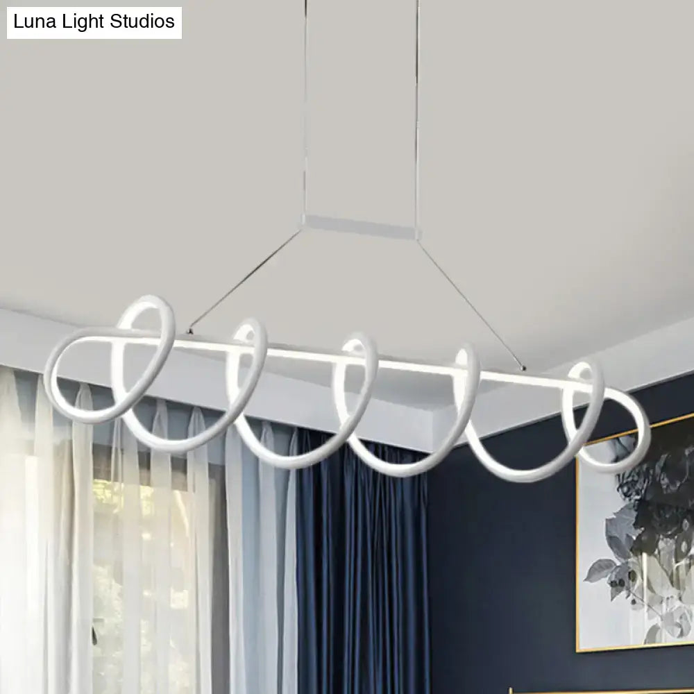 White Twisted Ceiling Light