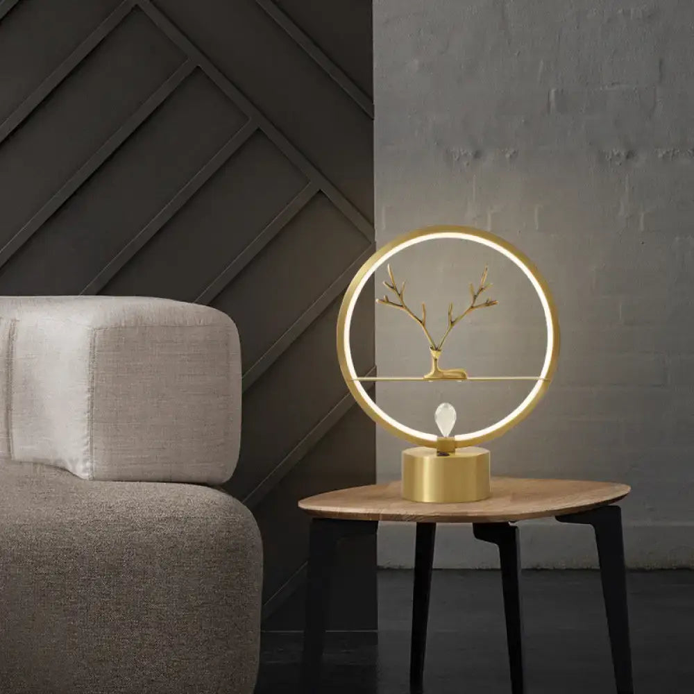 Gold Deer Table Lamp