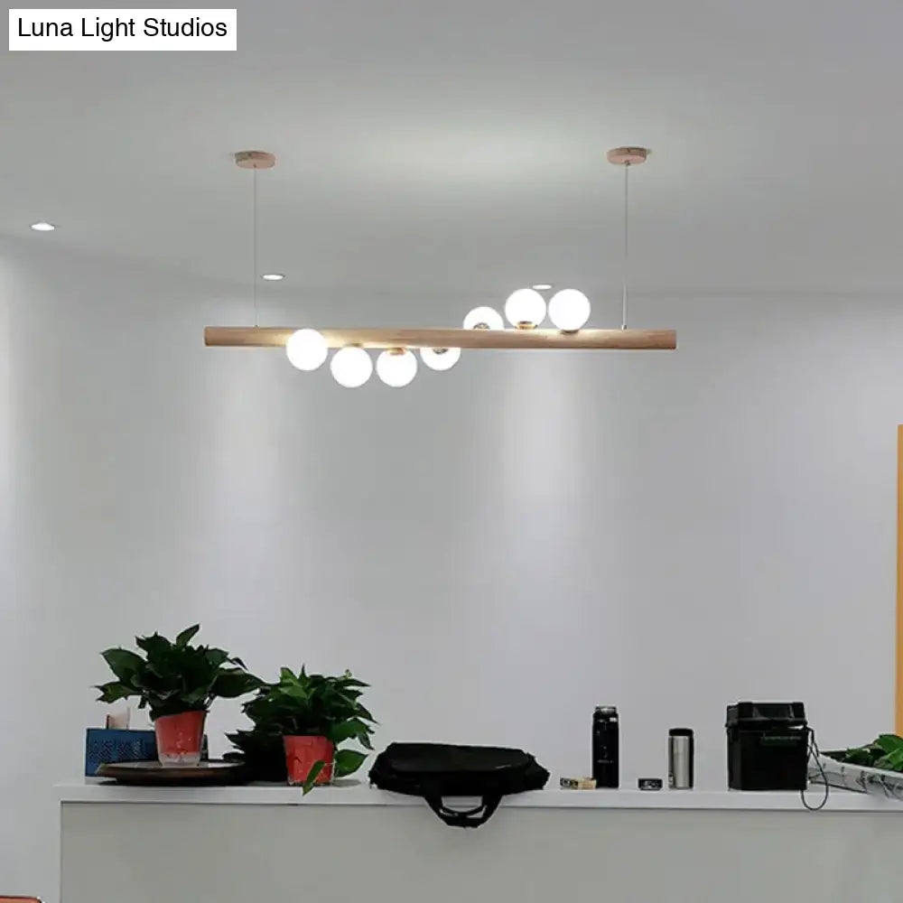 Cream Wood Ball Pendant