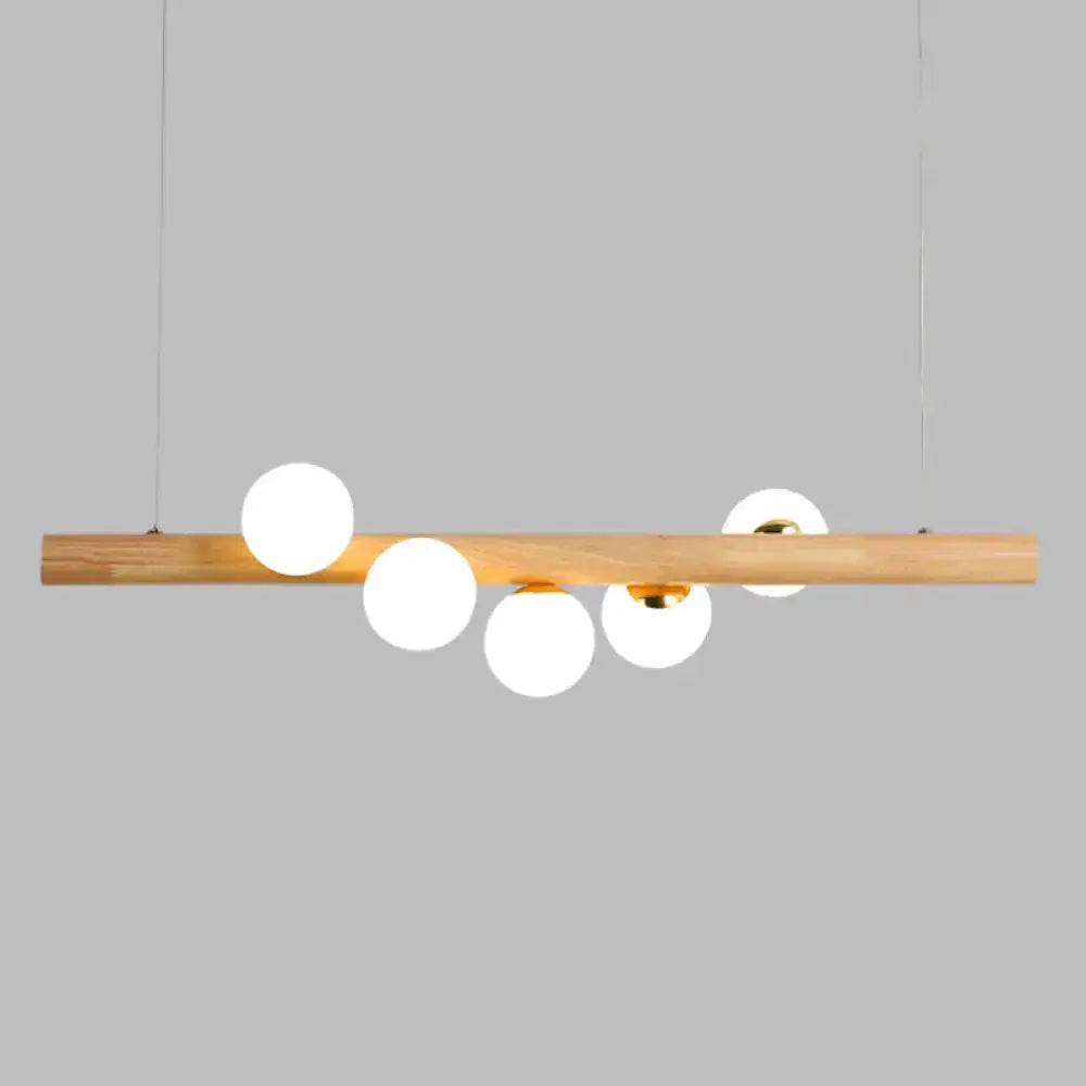 Cream Wood Ball Pendant