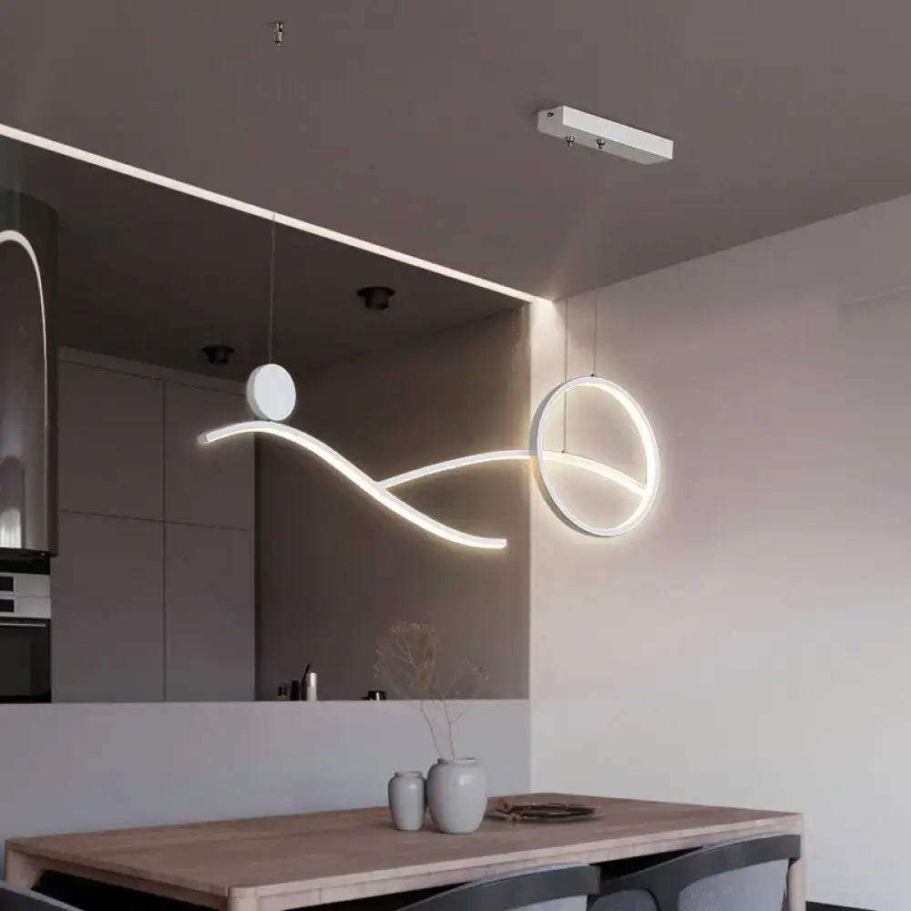 Chrome S-Shape Hanging Light