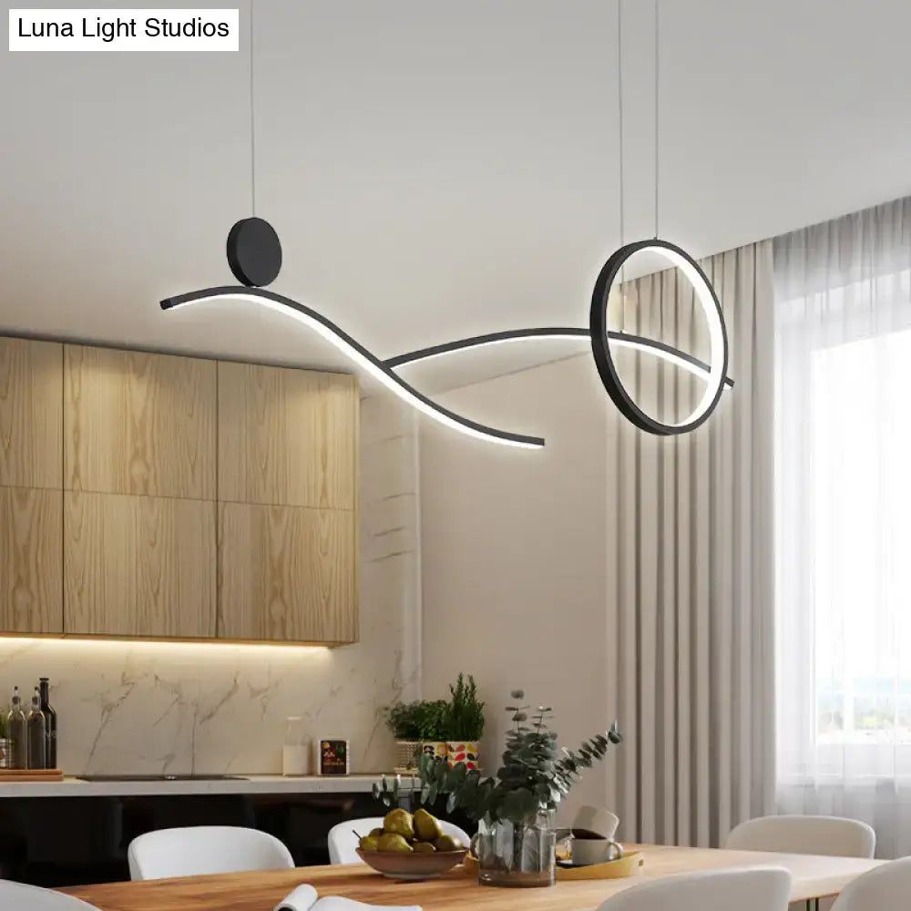 Chrome S-Shape Hanging Light