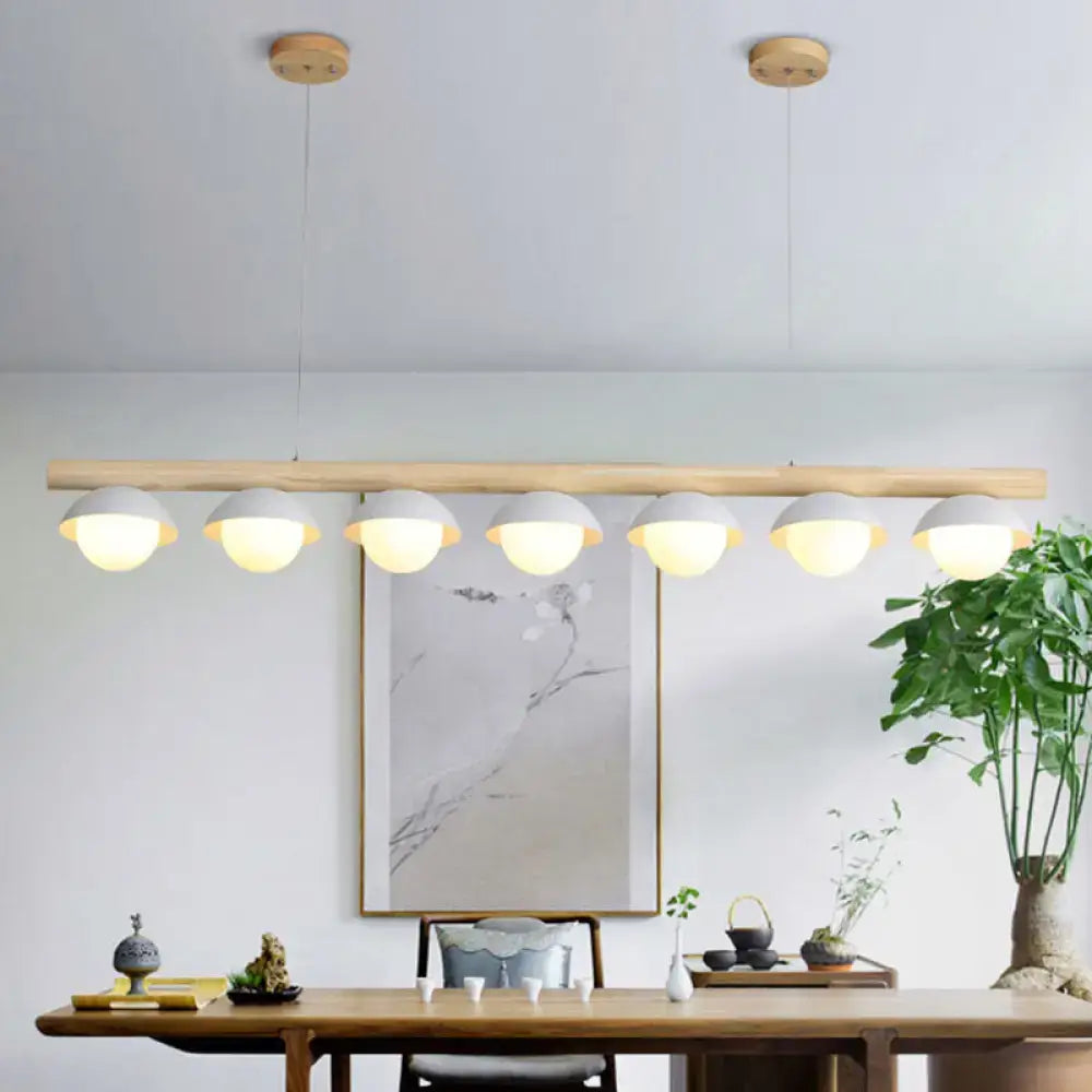 Wood Dome Island Pendant