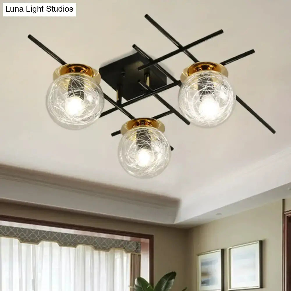 Gray Glass Ceiling Fixture