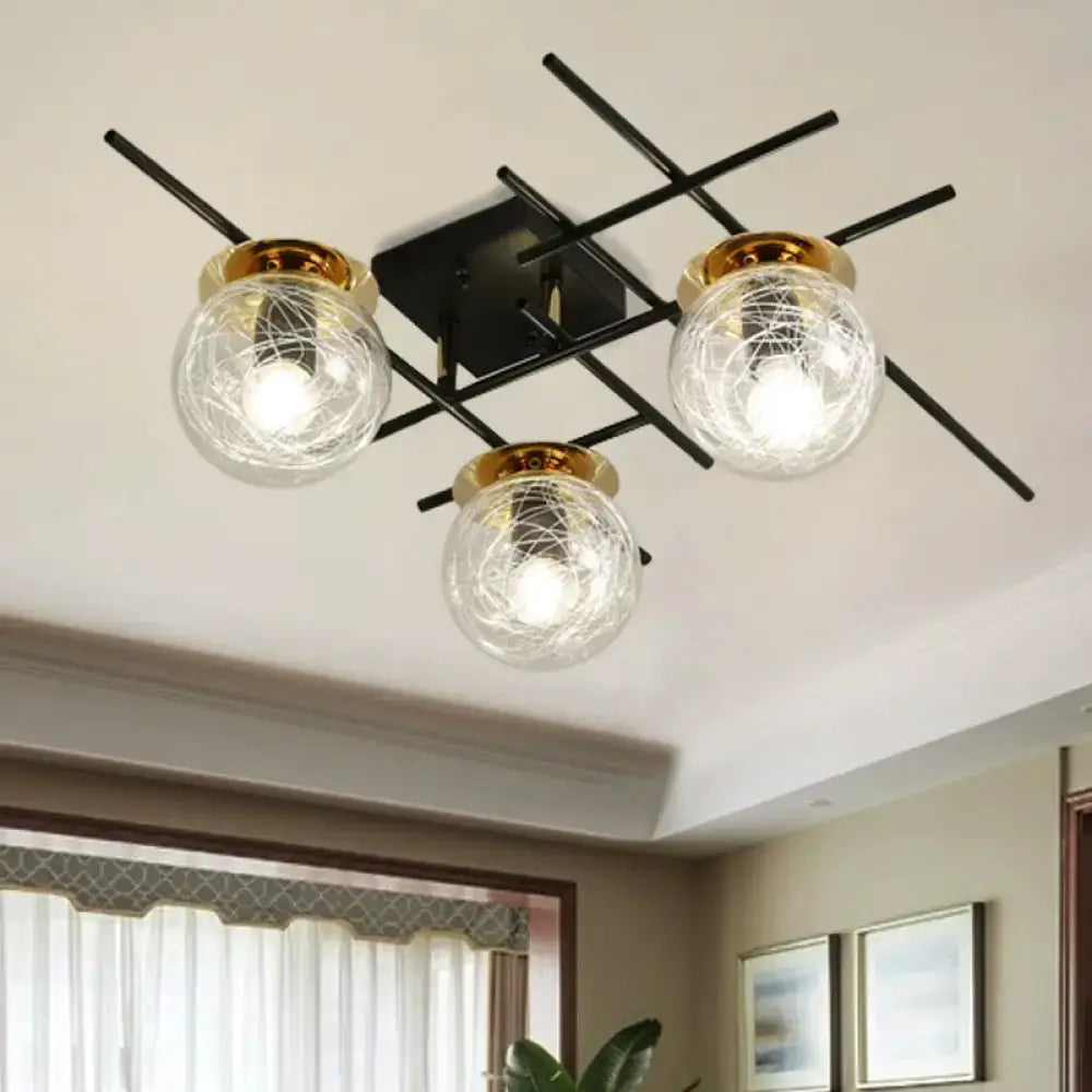 Gray Glass Ceiling Fixture