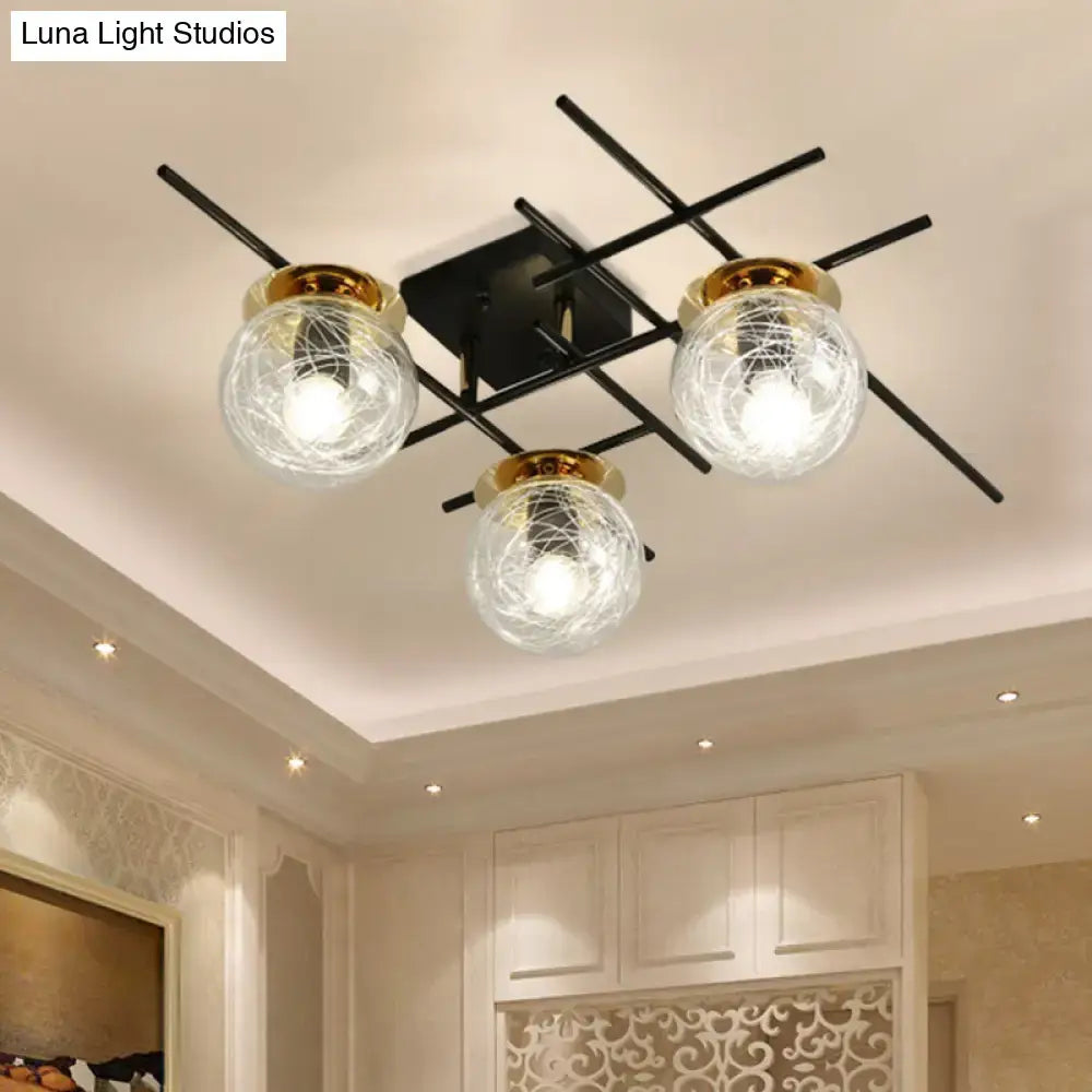 Gray Glass Ceiling Fixture