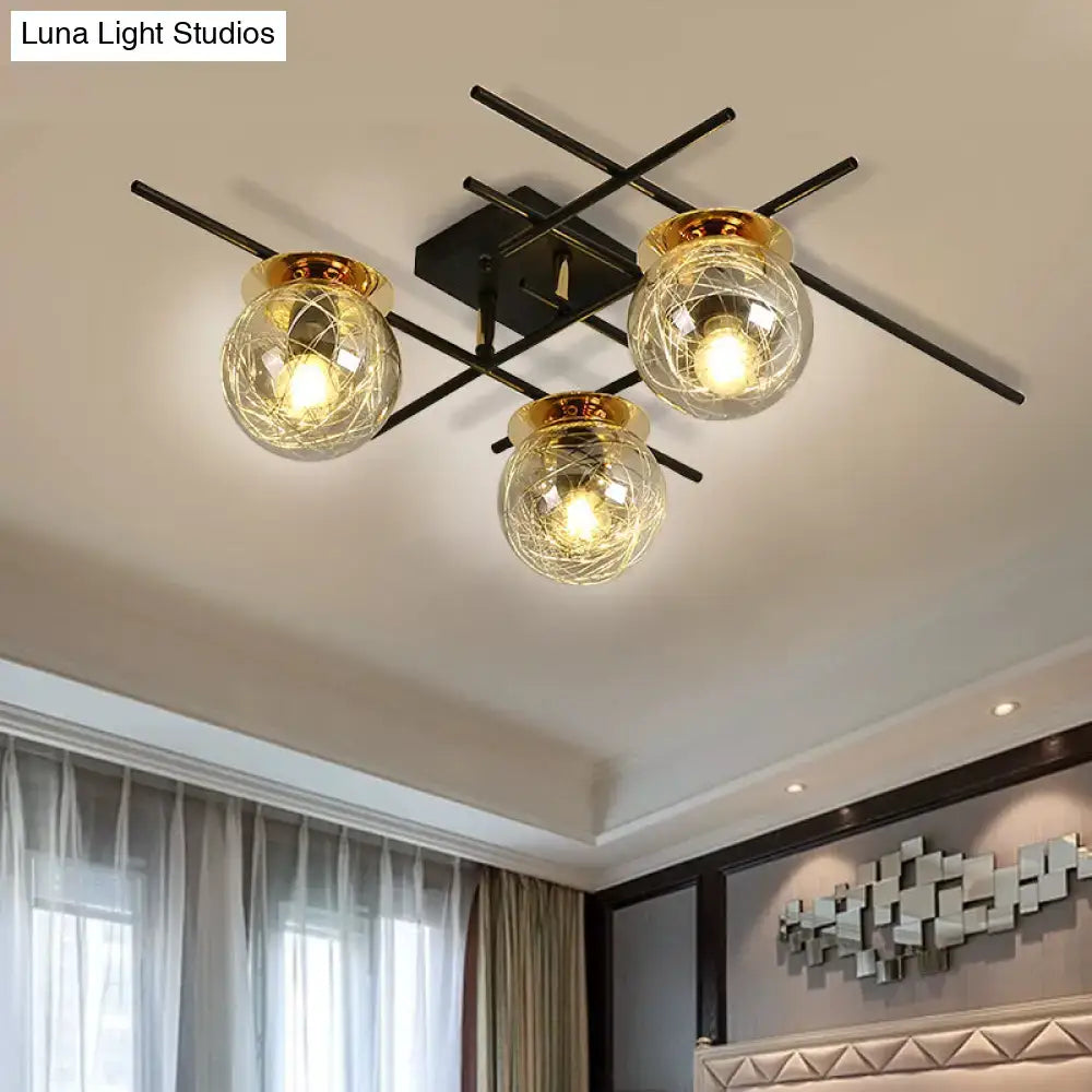 Gray Glass Ceiling Fixture