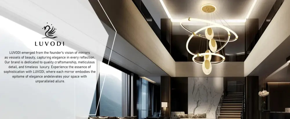 Gold LED Rings Chandelier