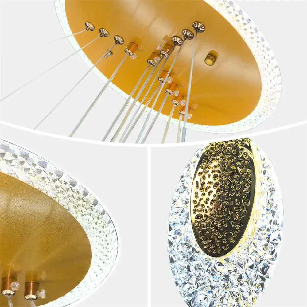 Gold LED Rings Chandelier
