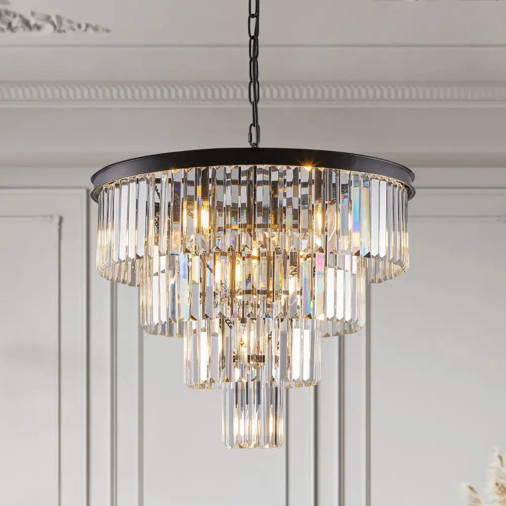 Black Crystal Pendant Light