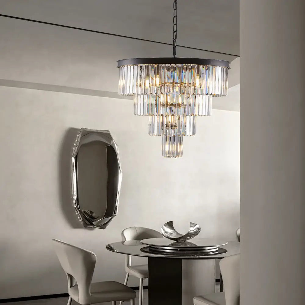 Black Crystal Pendant Light
