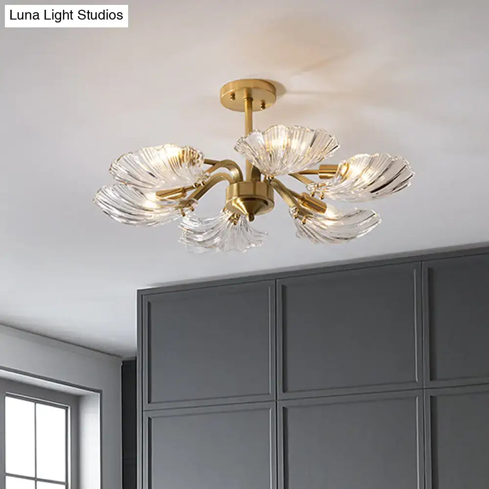 Brass Leaf Ceiling Light