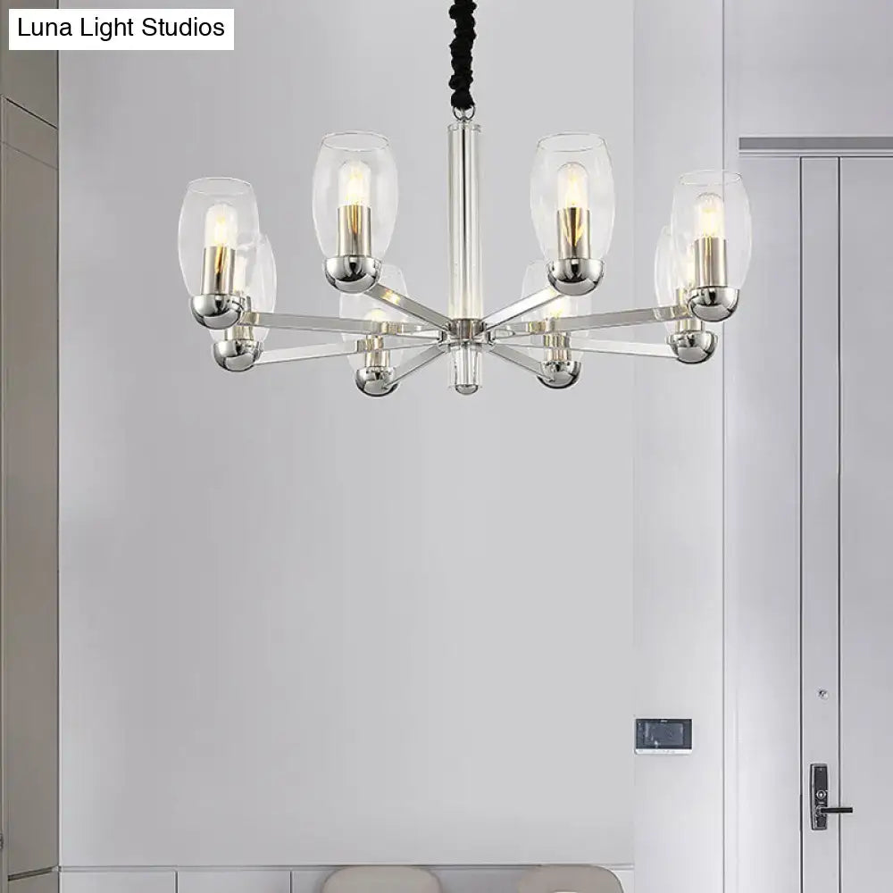 Chrome Glass Candle Chandelier