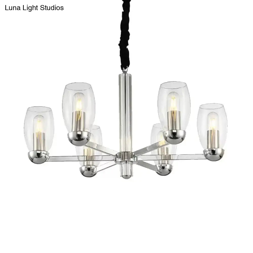 Chrome Glass Candle Chandelier