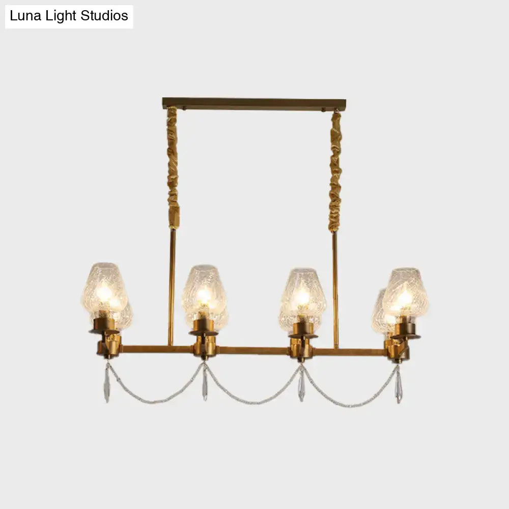 Brass Crystal Island Pendant