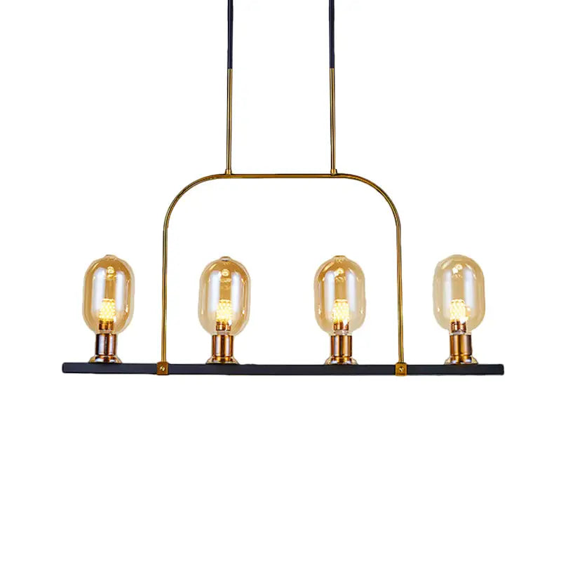 Amber Glass Chandelier Light