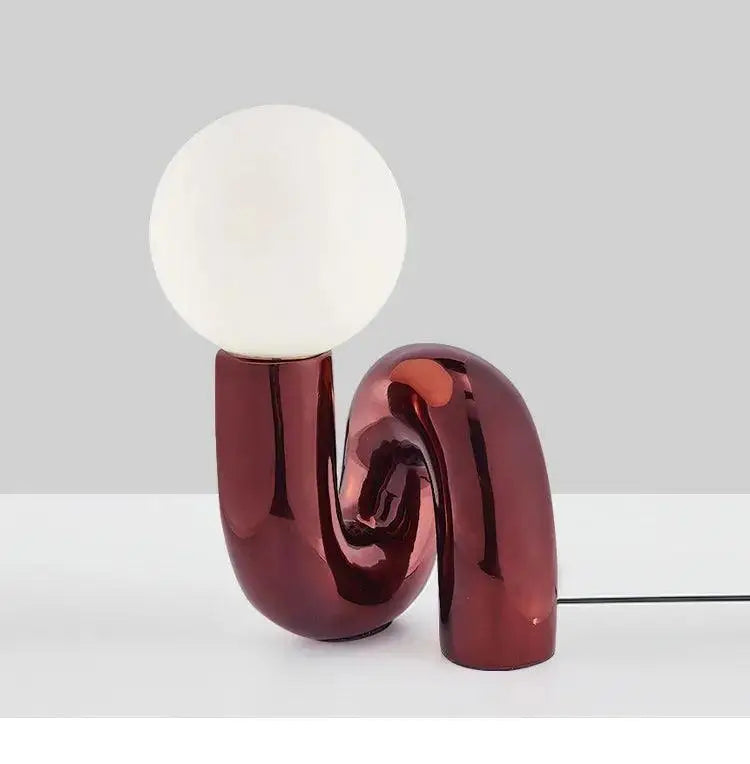 Burgundy Ceramic Table Lamp