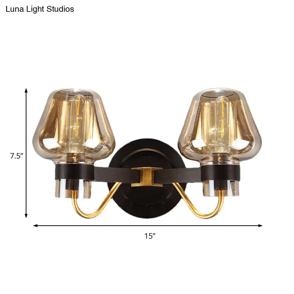 Amber Glass Mushroom Sconce