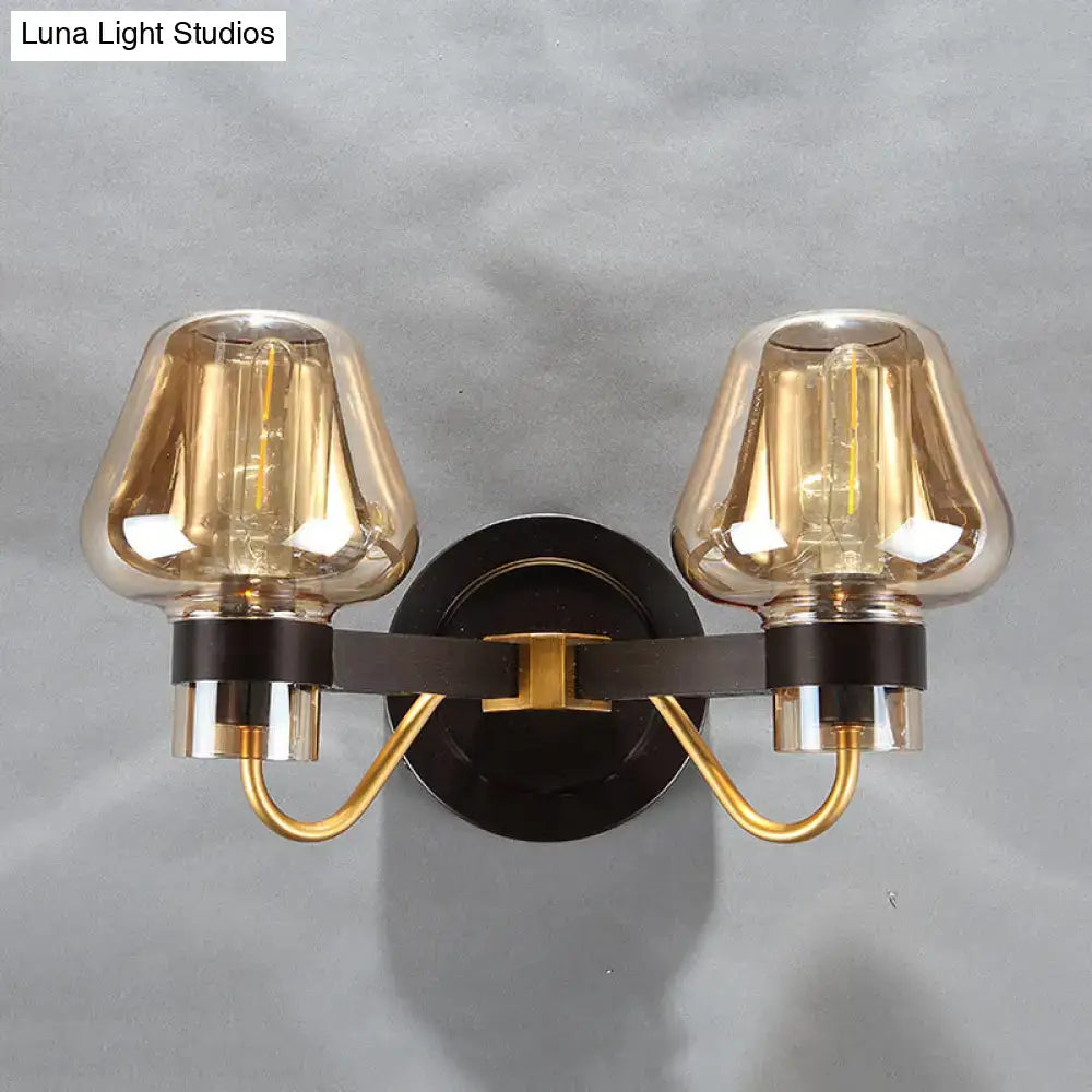 Amber Glass Mushroom Sconce
