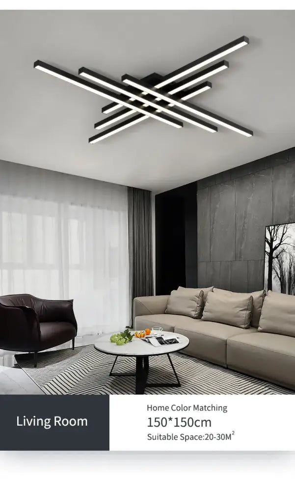 Black Square LED Chandelier