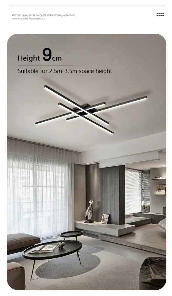 Black Square LED Chandelier