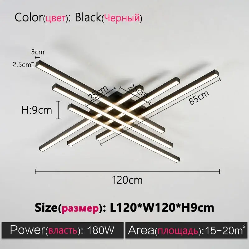 Black Square LED Chandelier