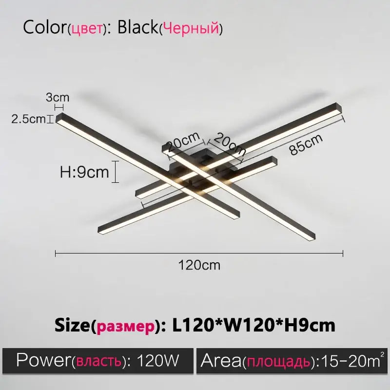 Black Square LED Chandelier