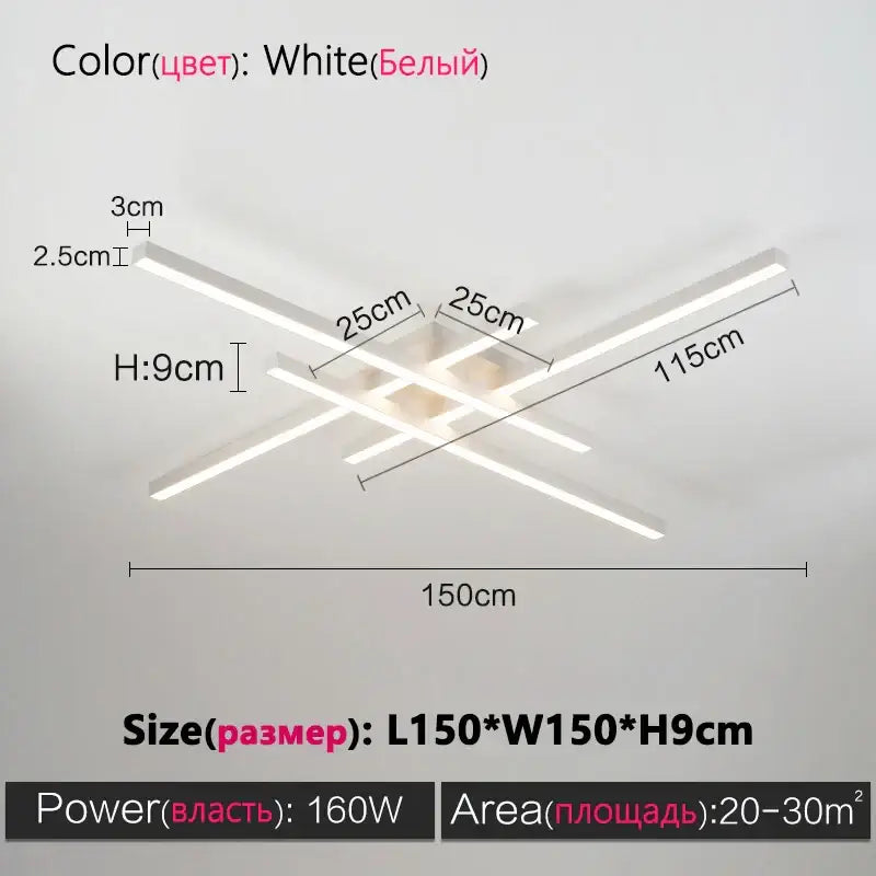 Black Square LED Chandelier