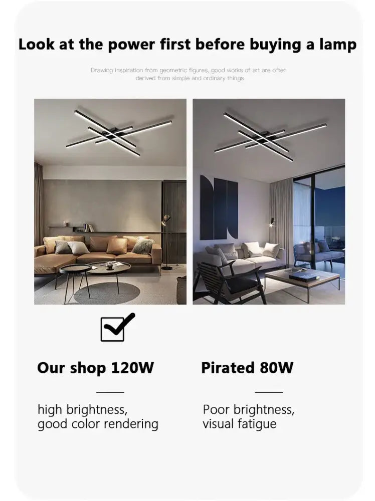 Black Square LED Chandelier