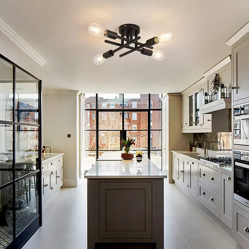 Black Flush Mount Chandelier