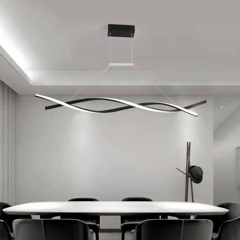 Black Twist LED Chandelier