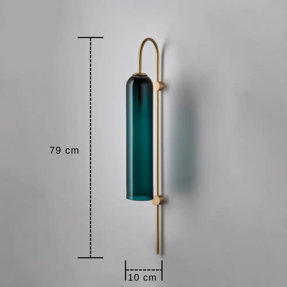 Brass Teal Glass Sconce