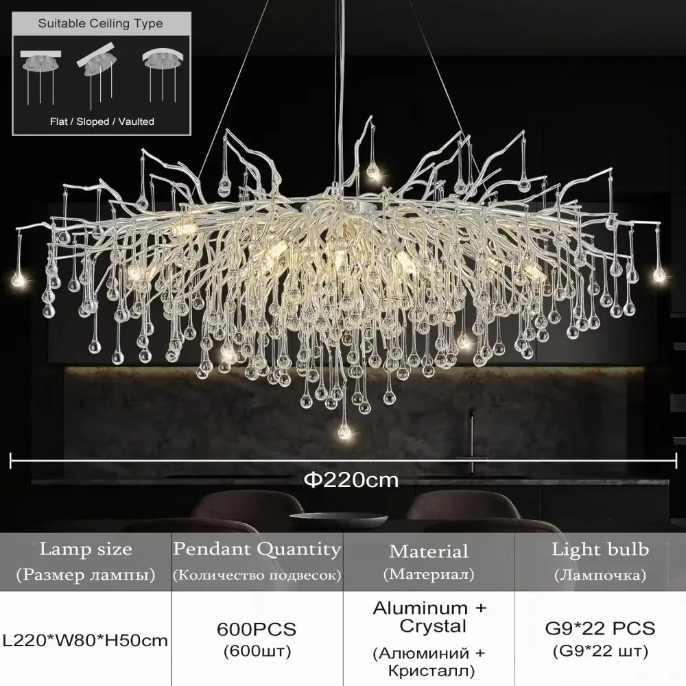 Chrome Crystal Pendant Light