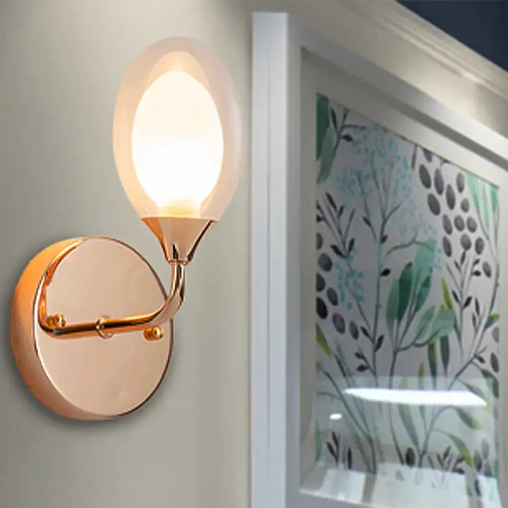 Gold Clear Glass Bedroom Wall Lamp