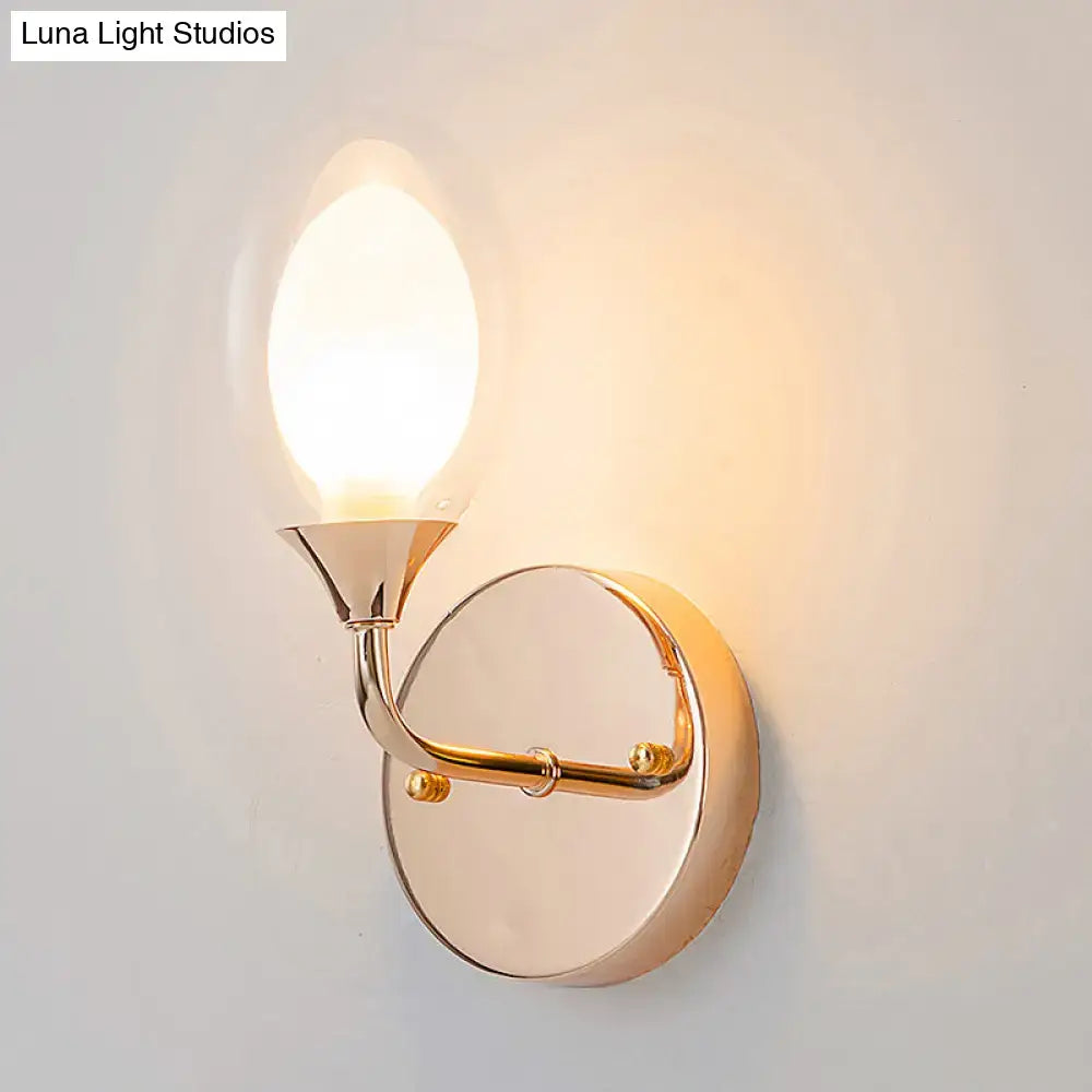 Gold Clear Glass Bedroom Wall Lamp