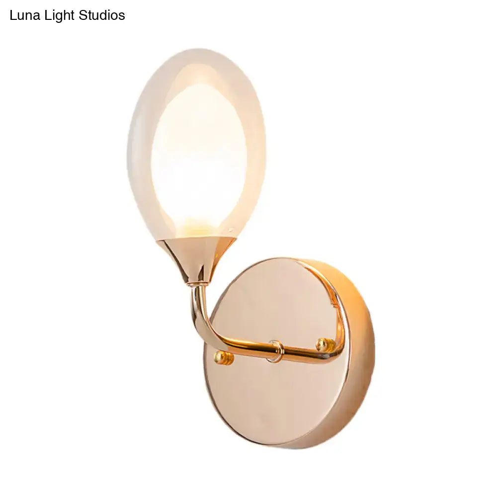 Gold Clear Glass Bedroom Wall Lamp