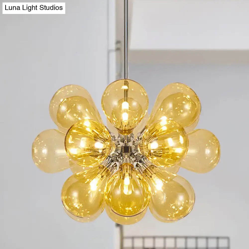 Cognac Glass Bubble Chandelier