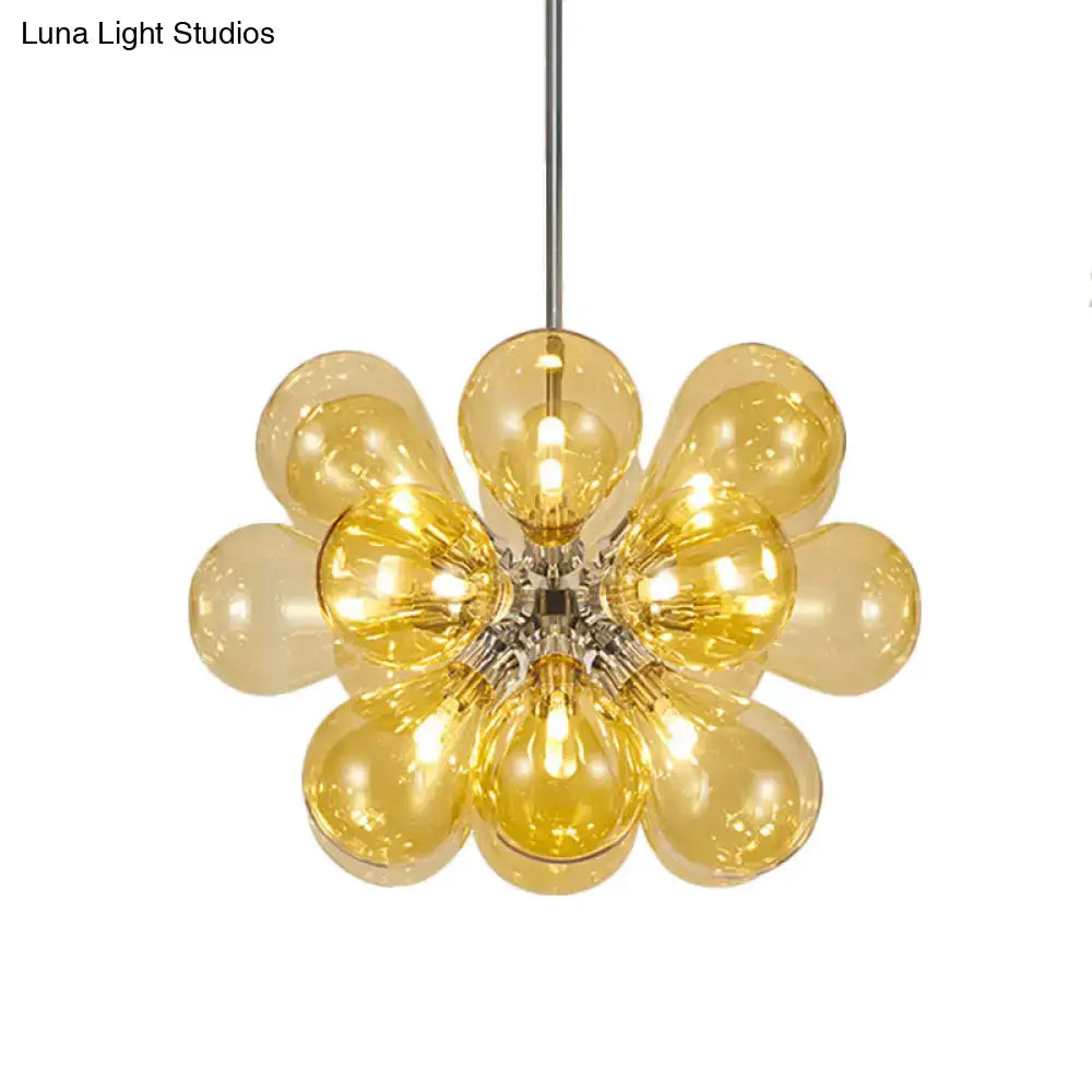 Cognac Glass Bubble Chandelier