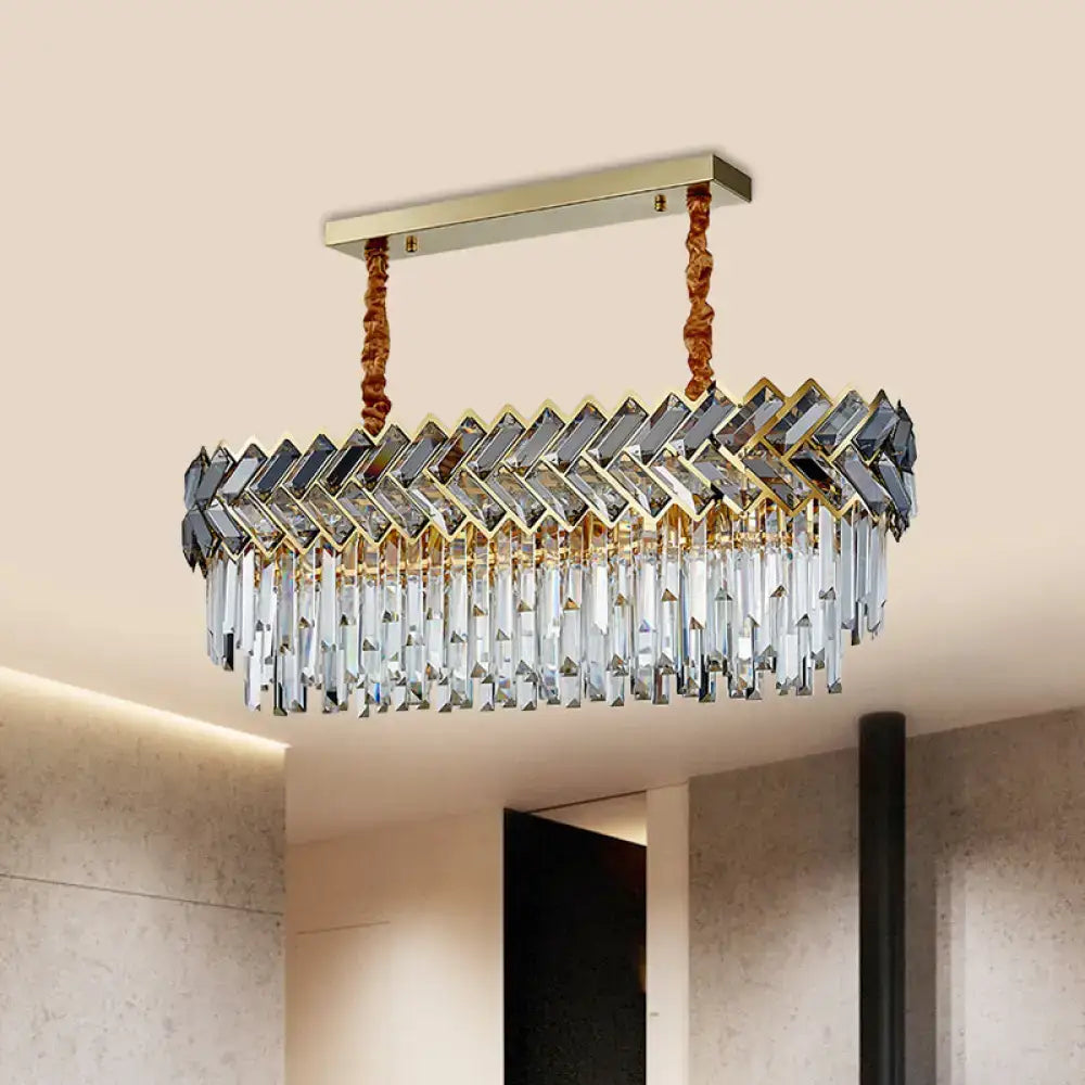 Black Gold Ellipse Pendant Light