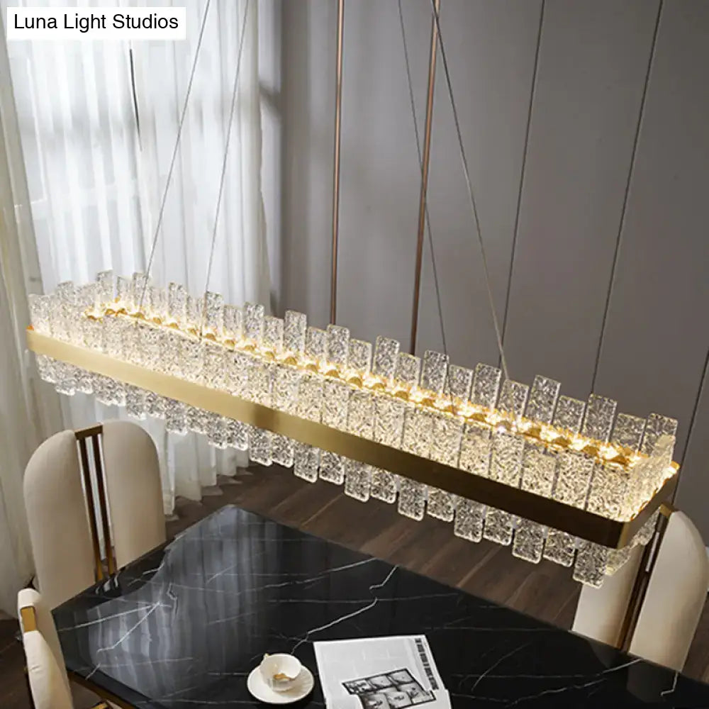 Brass Crystal Loop Design Pendant Light