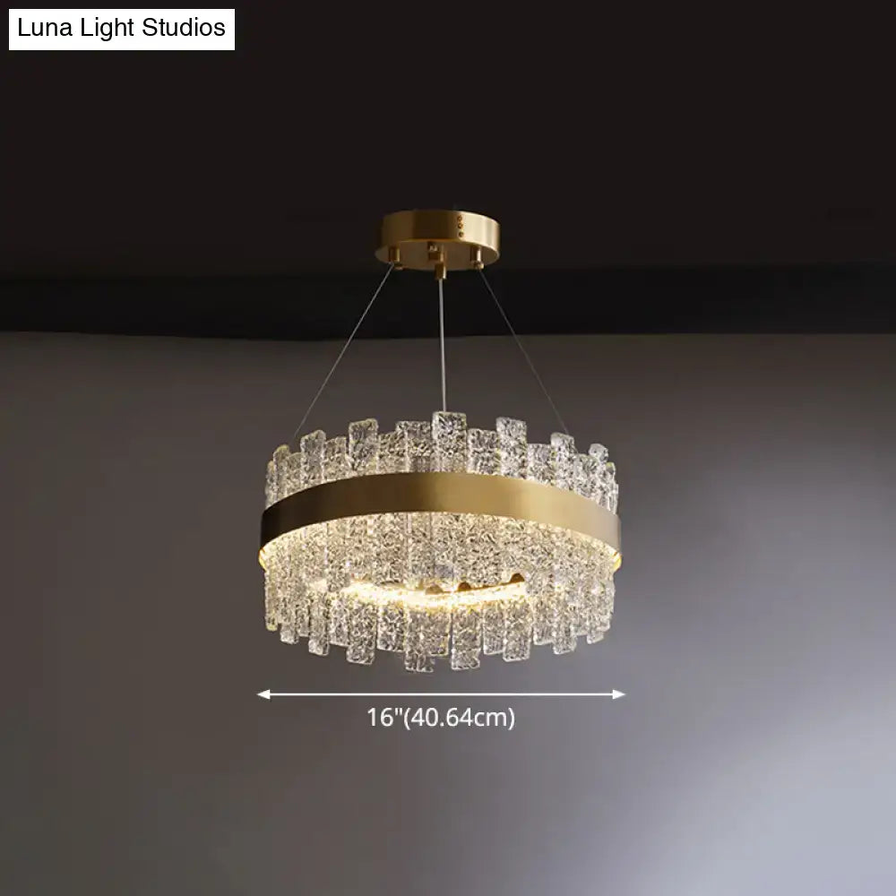 Brass Crystal Loop Design Pendant Light