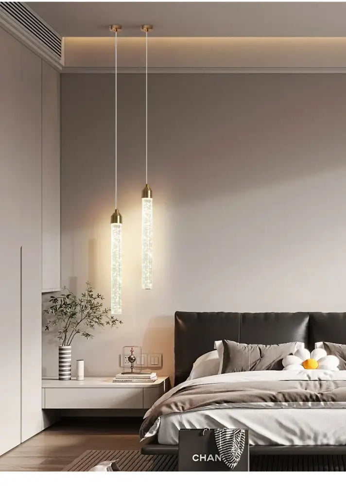 Gold Crystal Pendant Light 35cm Round