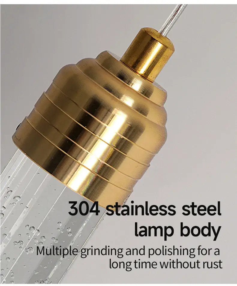 Gold Crystal Pendant Light 35cm Round